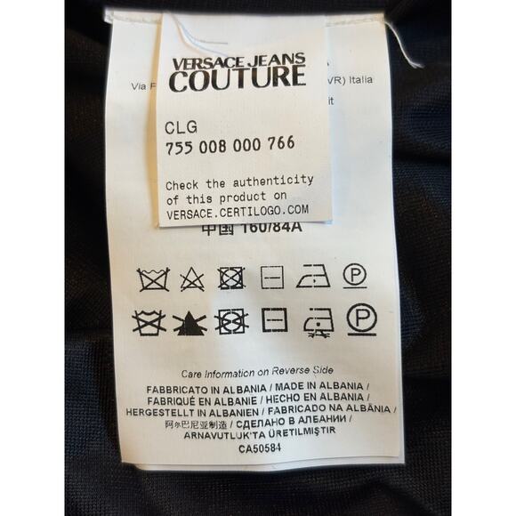 NWT VERSACE Jeans Couture LOGO Midi Cocktail Club Dress 38 XS Baroque Cutout - Picture 10 of 10